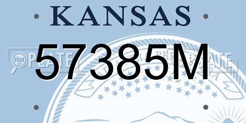 57385M Kansas License Plate