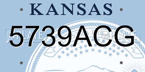 5739ACG Kansas License Plate