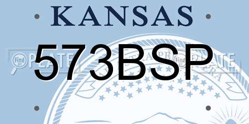 573BSP Kansas License Plate