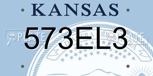 573EL3 Kansas License Plate