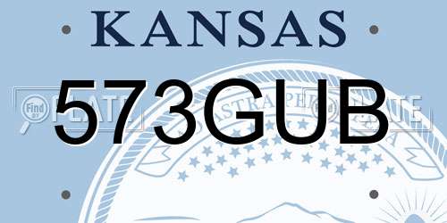 573GUB Kansas License Plate