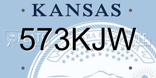 573KJW Kansas License Plate