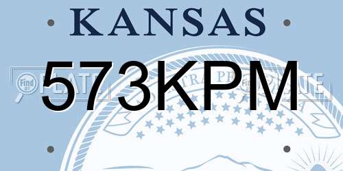 573KPM Kansas License Plate