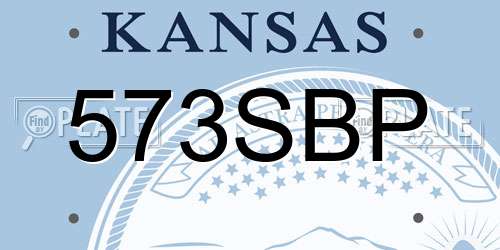 573SBP Kansas License Plate