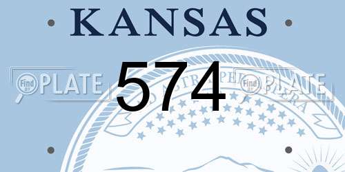 574 Kansas License Plate