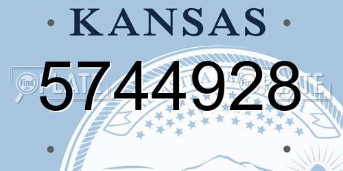 5744928 Kansas License Plate
