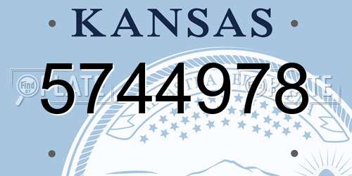 5744978 Kansas License Plate