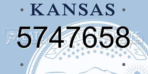 5747658 Kansas License Plate