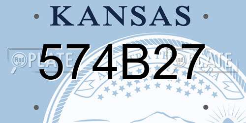 574B27 Kansas License Plate
