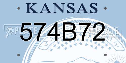 574B72 Kansas License Plate