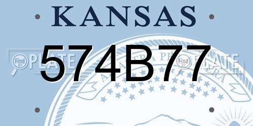 574B77 Kansas License Plate