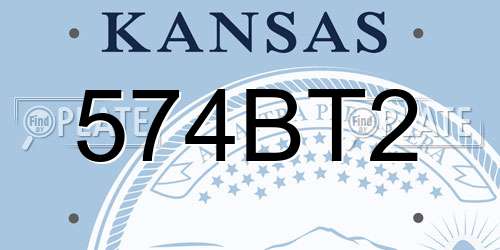 574BT2 Kansas License Plate