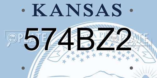 574BZ2 Kansas License Plate