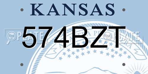 574BZT Kansas License Plate