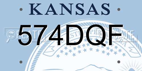574DQF Kansas License Plate