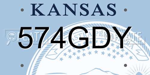 574GDY Kansas License Plate