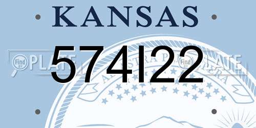 574I22 Kansas License Plate