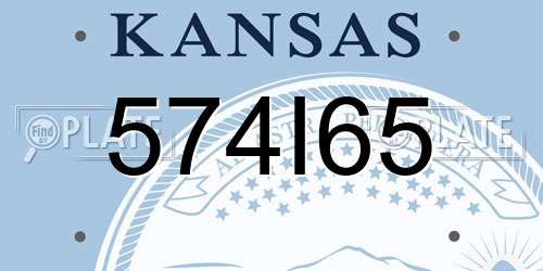 574I65 Kansas License Plate