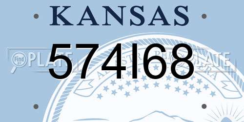 574I68 Kansas License Plate