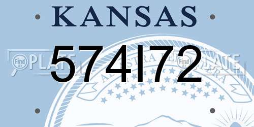 574I72 Kansas License Plate