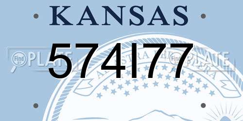 574I77 Kansas License Plate