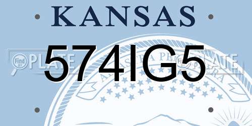 574IG5 Kansas License Plate