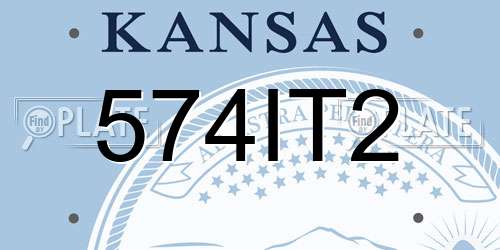 574IT2 Kansas License Plate