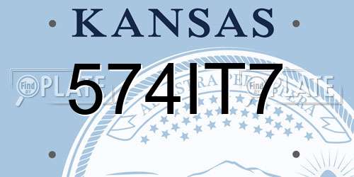 574IT7 Kansas License Plate