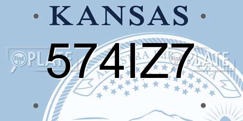 574IZ7 Kansas License Plate