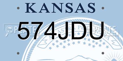 574JDU Kansas License Plate