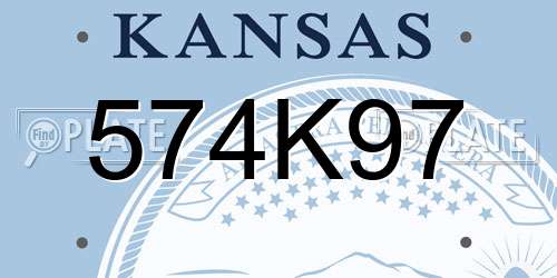 574K97 Kansas License Plate