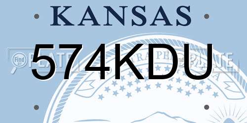 574KDU Kansas License Plate