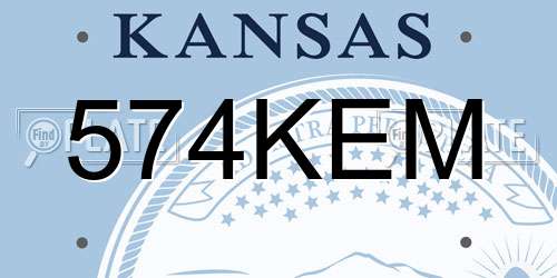 574KEM Kansas License Plate