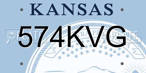 574KVG Kansas License Plate