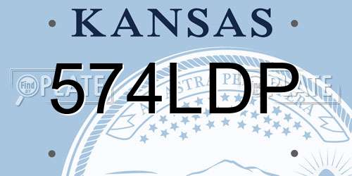 574LDP Kansas License Plate