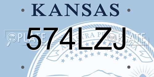 574LZJ Kansas License Plate