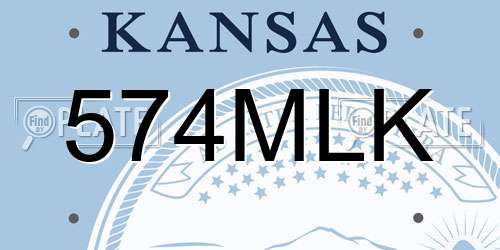 574MLK Kansas License Plate