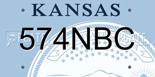 574NBC Kansas License Plate