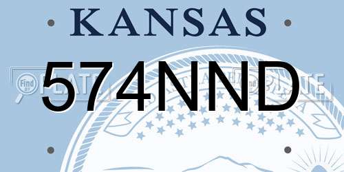 574NND Kansas License Plate