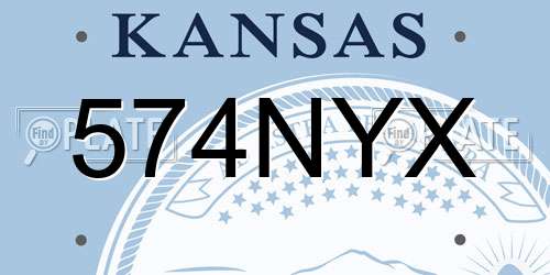 574NYX Kansas License Plate