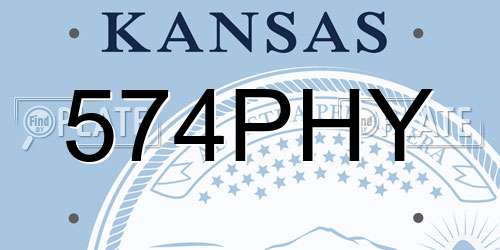 574PHY Kansas License Plate