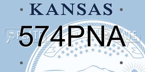 574PNA Kansas License Plate