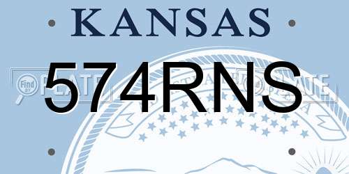574RNS Kansas License Plate