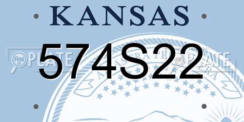 574S22 Kansas License Plate