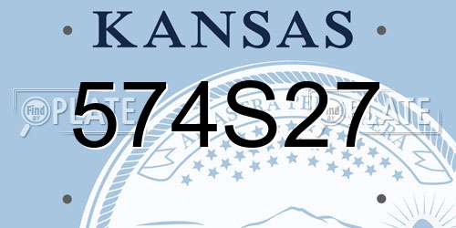 574S27 Kansas License Plate
