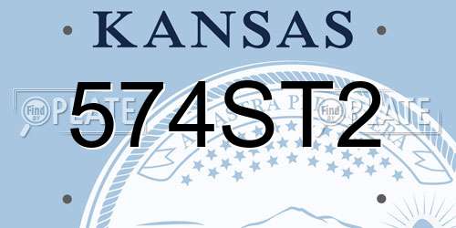574ST2 Kansas License Plate