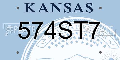 574ST7 Kansas License Plate