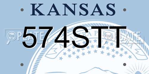 574STT Kansas License Plate