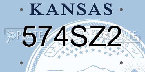 574SZ2 Kansas License Plate