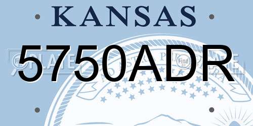 5750ADR Kansas License Plate